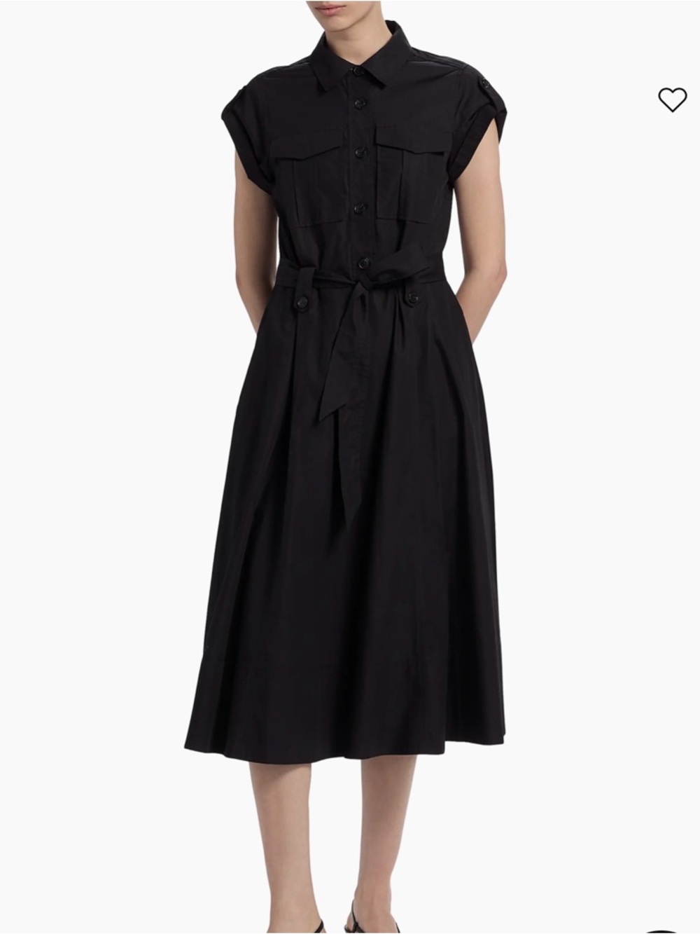 Derek Lam Black Sleeveless Button-Front Maxi Shirt Dress with Tie Belt - Picture 5 of 6